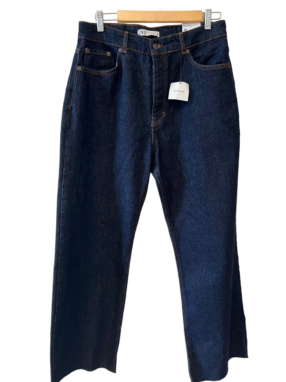 ZARA high waist Straight leg dark wash jeans 10